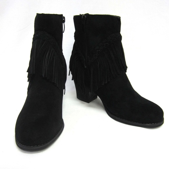 Sbicca Boots Black Fringed Heels Patience Womans - Picture 3 of 8
